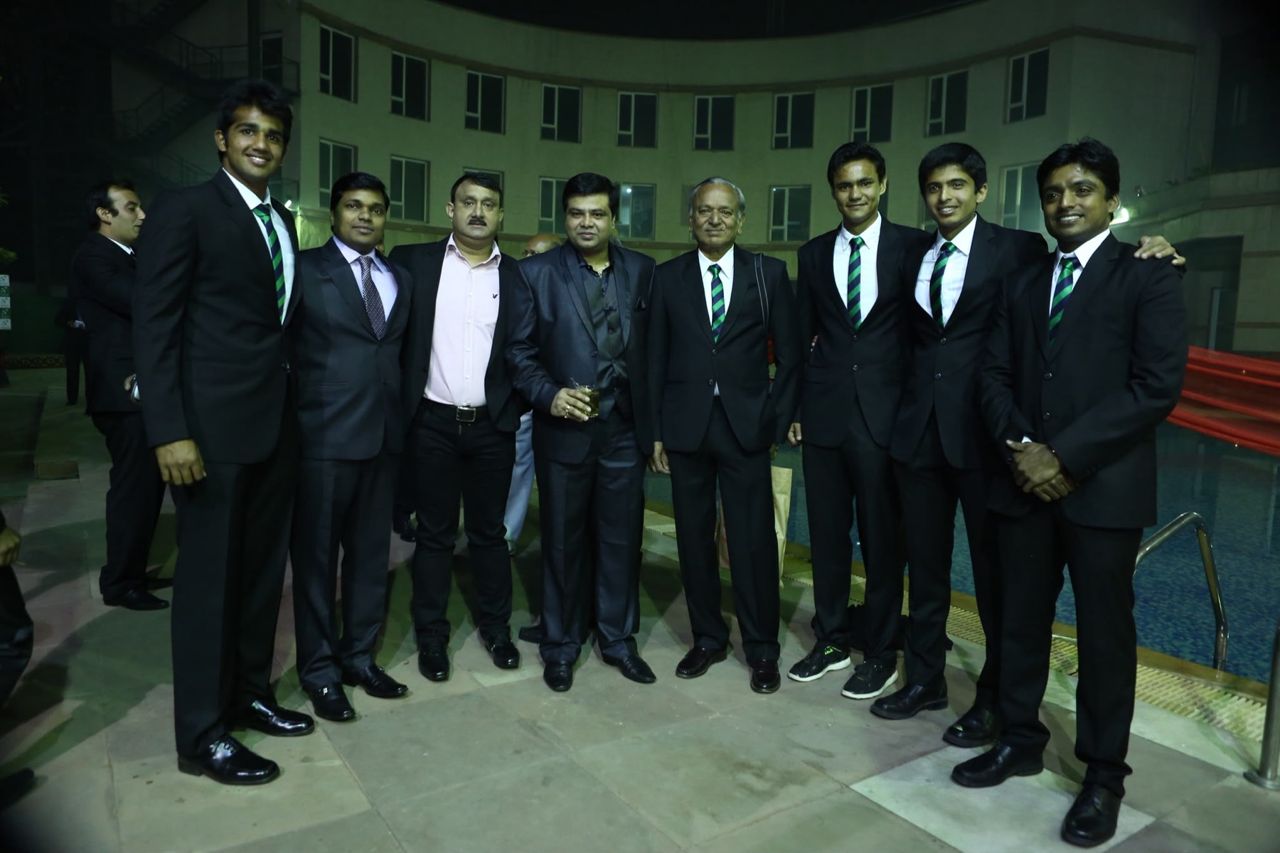 Ashwin Vijayaragavan with the Indian Davis Cup squad in team blazers